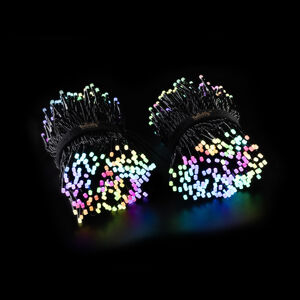 Rozprávkové svetielka Twinkly RGB, čierne, 600 svetielok 48 m