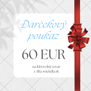 Darčekový poukaz na osvetlenie v hodnote 60 EUR